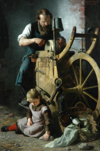 The Knife Grinder, 1890 by August Muller